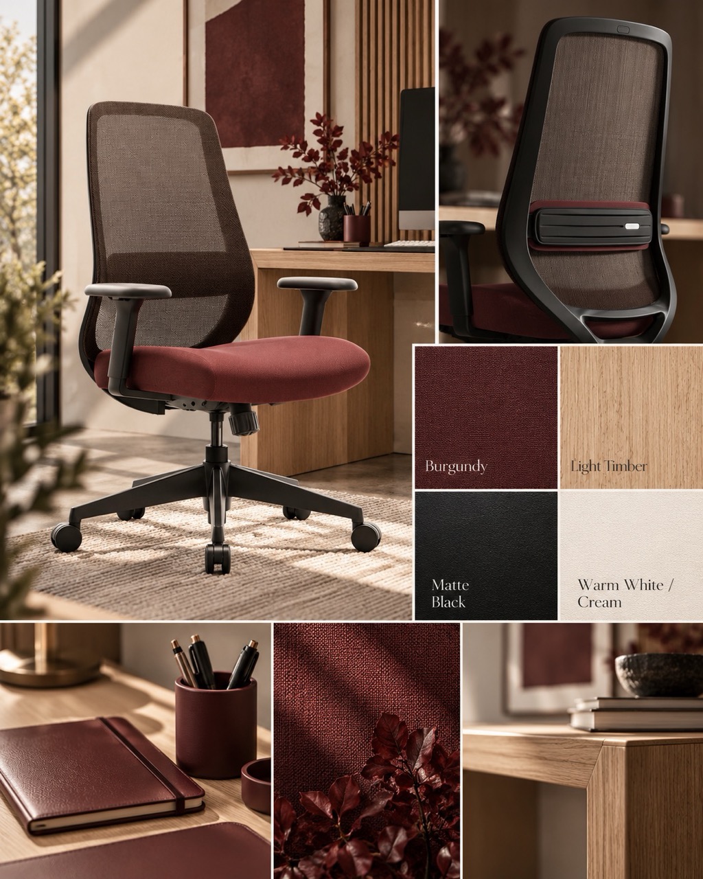 burgundy-workspace-inspiration-2026.jpeg burgundy workspace inspiration with maroon office chair
